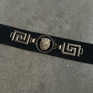 Wide Belt “Dress Belt” Size L Lions Head w/Diamond mouth, like new condition